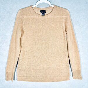 Halogen Cashmere Sweater Womens PS Beige Knit Pullover Tunic Minimalist